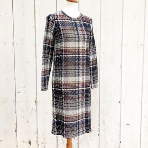 Zara Women’s Plaid Long Sleeve Dress in Size Large NWT